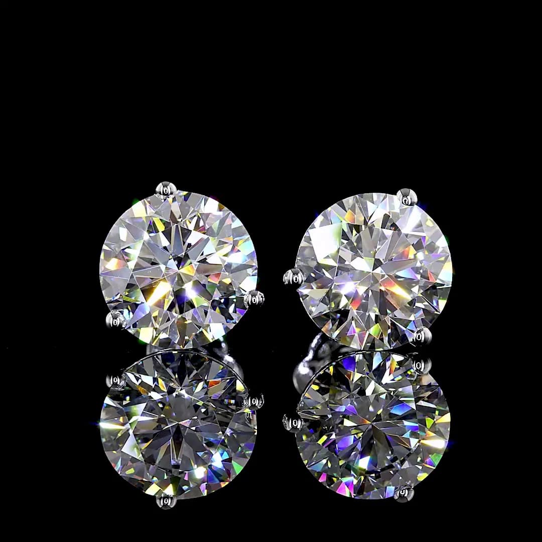 7 Carat Round Diamond Stud | Royal Brilliance Stud Earrings