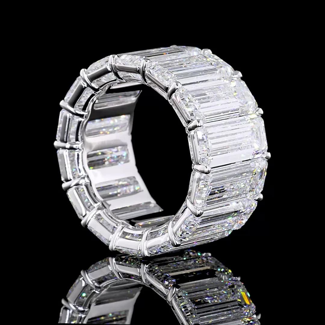 28 Carat Emerald Cut Eternity Band | Pure Radiance. Pure Luxury Lifestyle