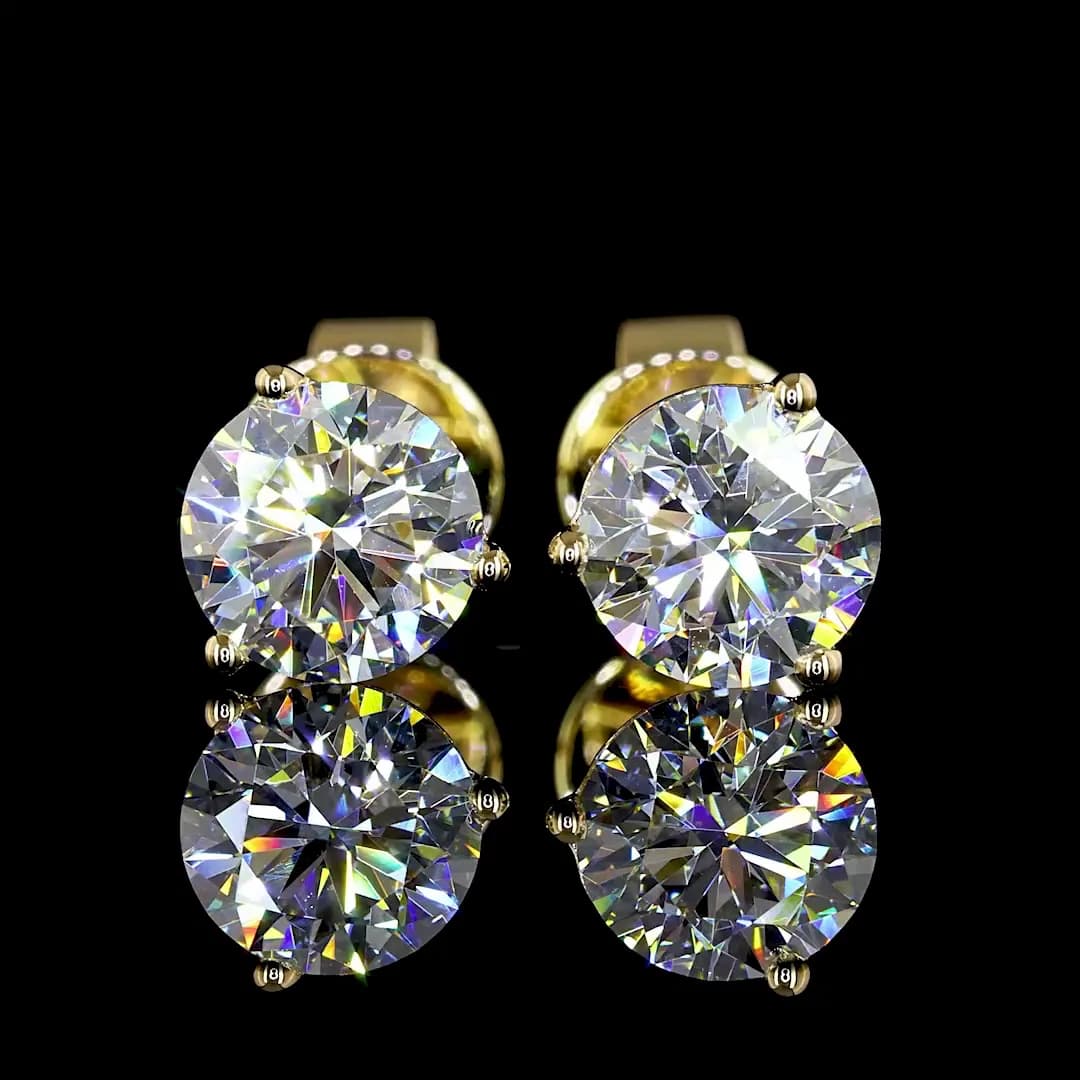 1 Carat Round Diamond Stud | Étoile Diamond Stud Earrings
