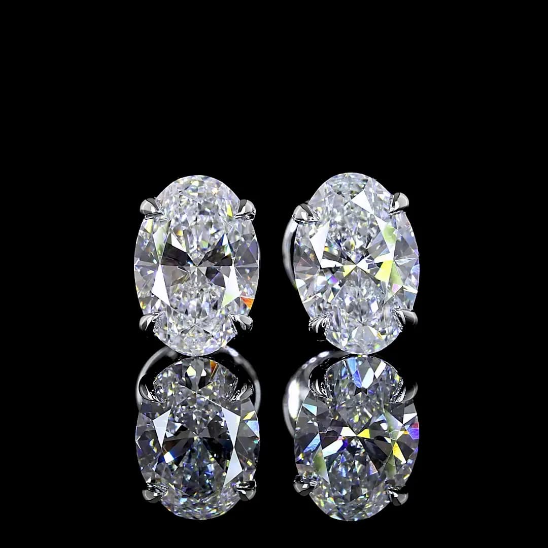 6 Carat Oval Cut Diamond Stud | Infinite Spark Collection
