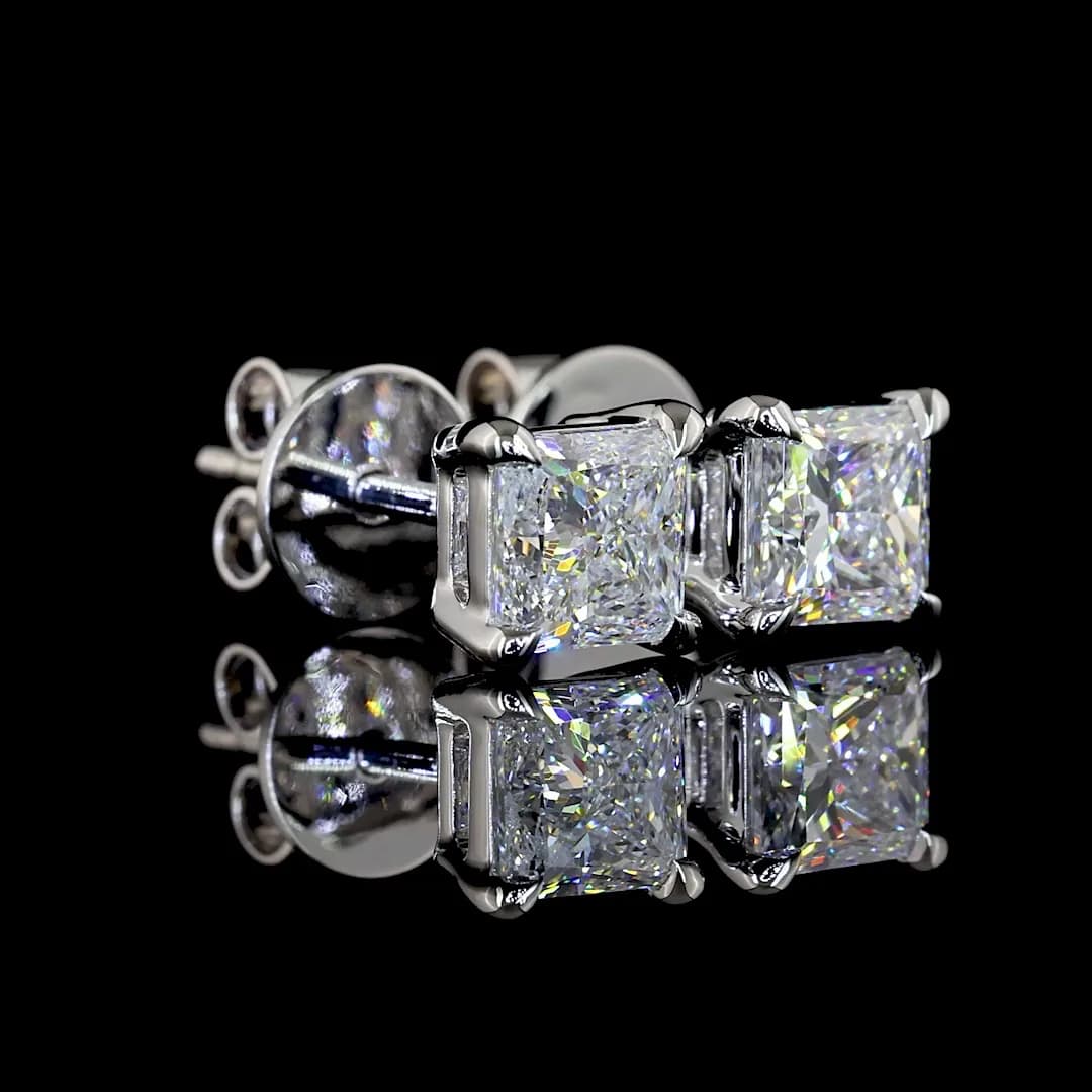 1 Carat Princess Diamond Studs | L’Or Élégance Lifestyle