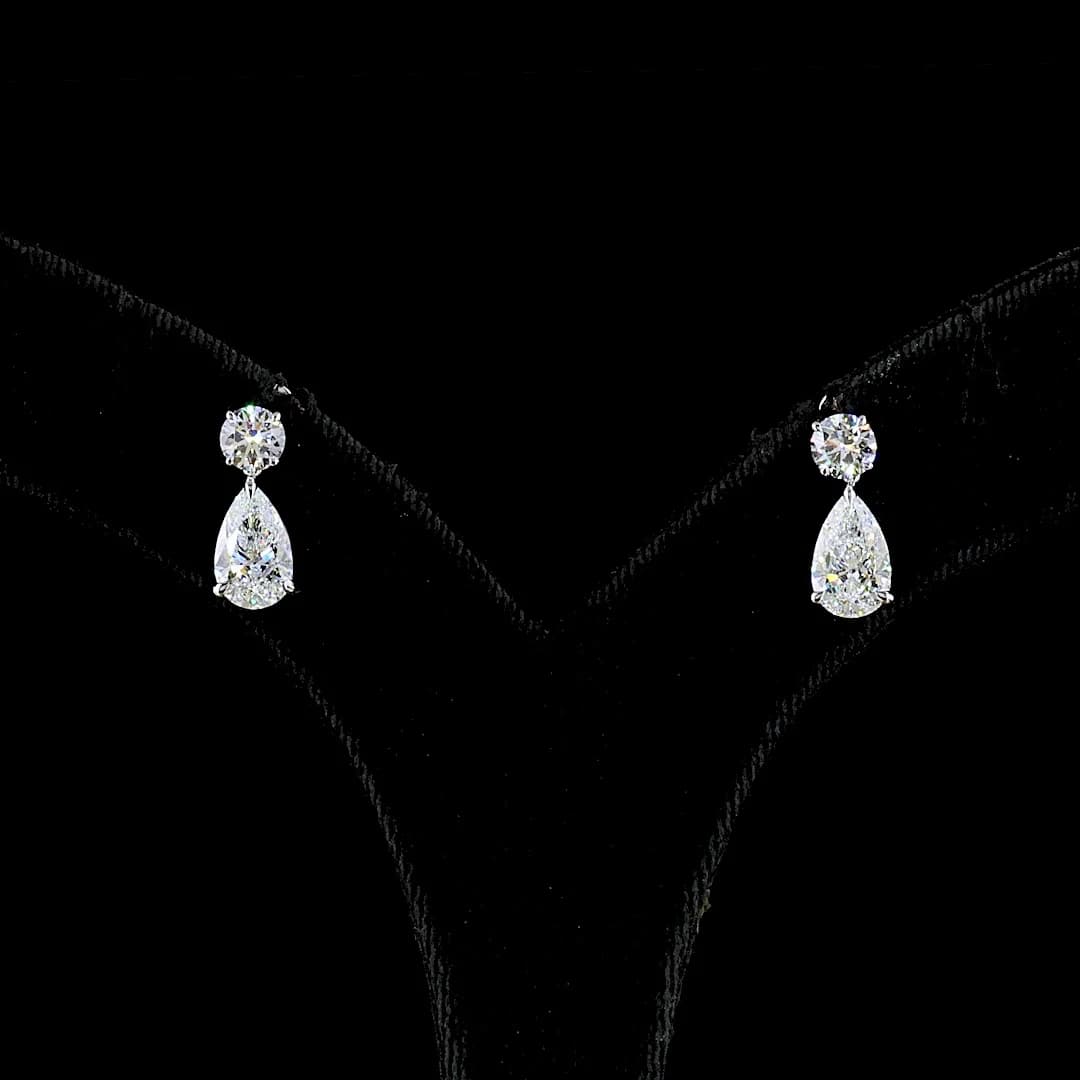 3 Carat Pear & Round Diamond Drops | The Eternal Spark Collection Lifestyle