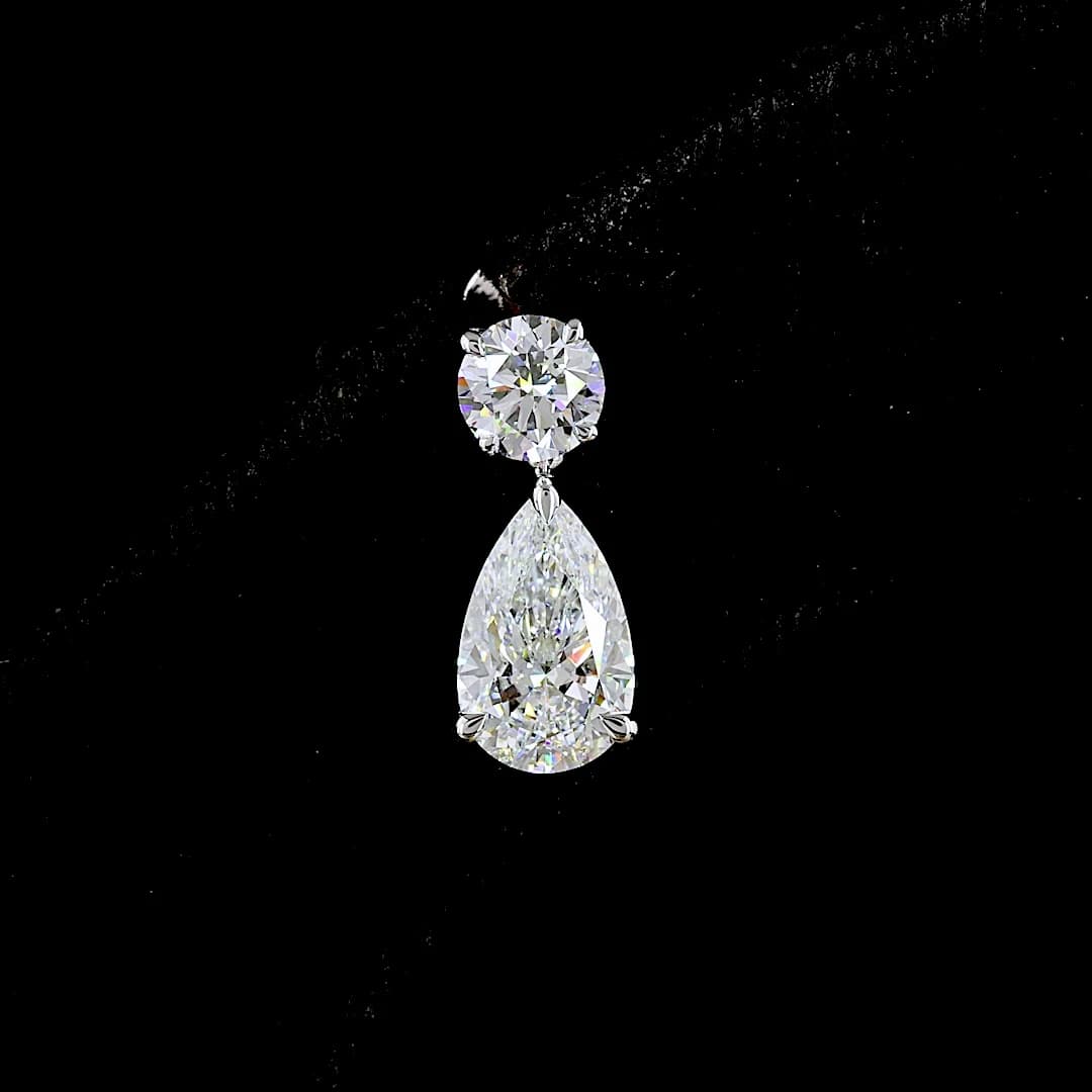 3 Carat Pear & Round Diamond Drops | The Eternal Spark Collection